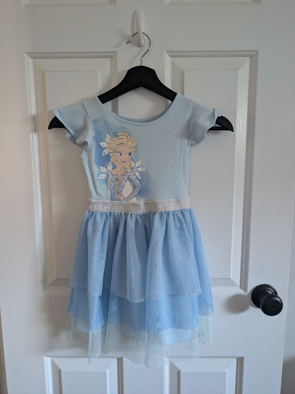 Jumping Beans Girls Disney Elsa Blue Sparkle Tulle Dress Costume Size 5